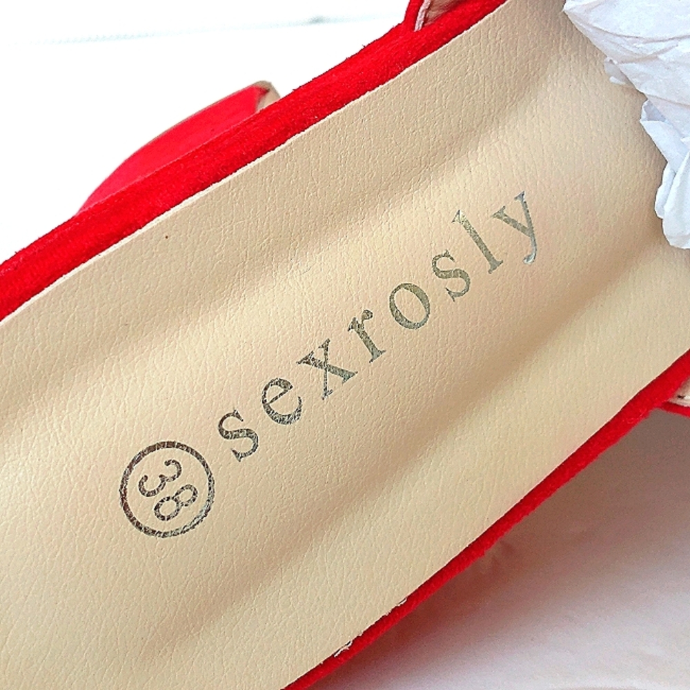 New w/o Box Sexrosly Faux Suede Semi-Wedge Dress Sandal Size 38 (7.5) - Picture 5 of 7